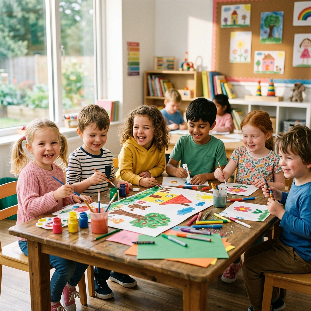 Kids learning happily at Grow Preparatory School